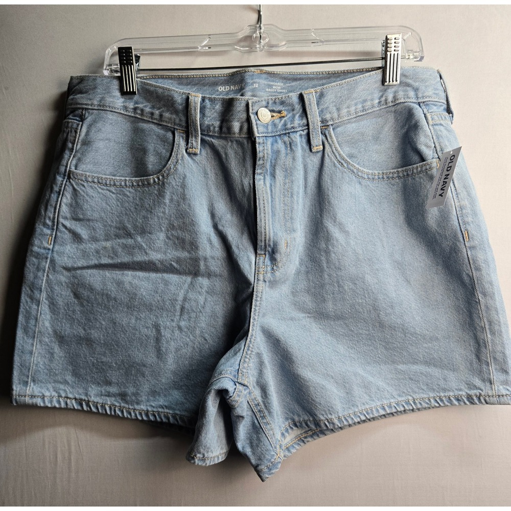 Old Navy Wow Baggy Short Womens 12 High Rise Light Wash Blue Denim 5in inseam